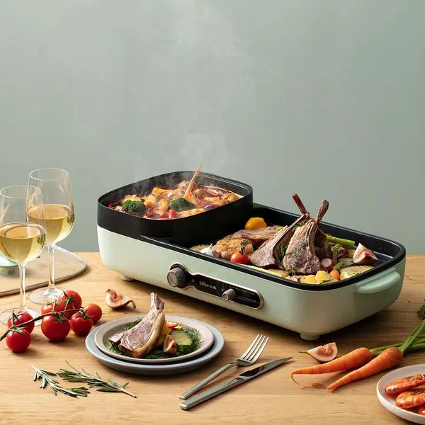 Nồi điện nấu lẩu và nướng 2 ngăn Bear DKL-C15G1