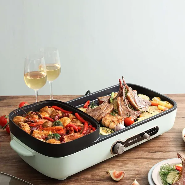 Nồi điện nấu lẩu và nướng 2 ngăn Bear DKL-C15G1