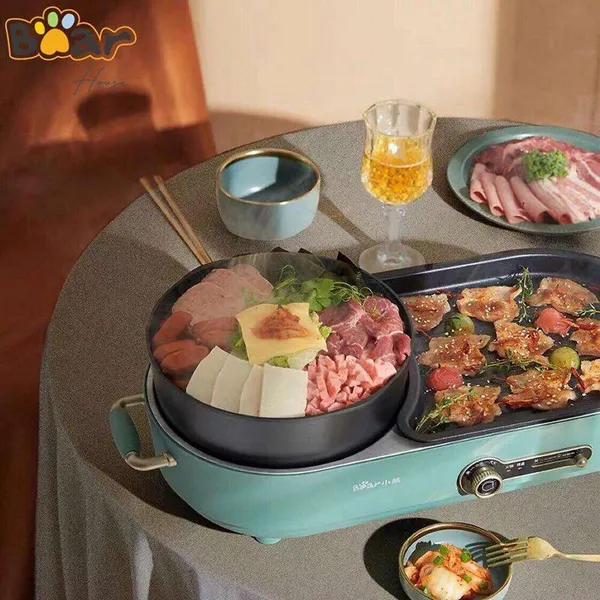 Nồi điện nấu lẩu và nướng 2 ngăn Bear DKL-C15L1