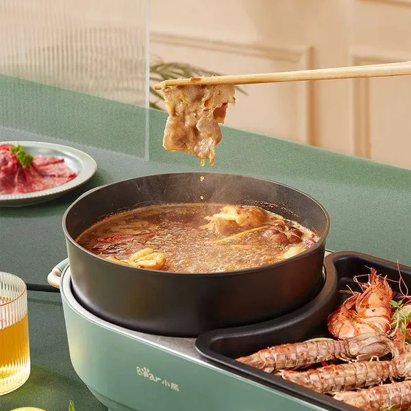 Nồi điện nấu lẩu và nướng 2 ngăn Bear DKL-C15L1