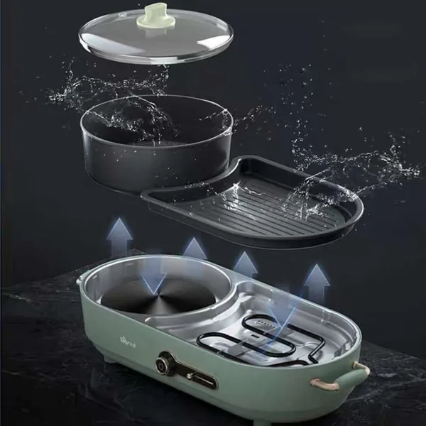 Nồi điện nấu lẩu và nướng 2 ngăn Bear DKL-C15L1