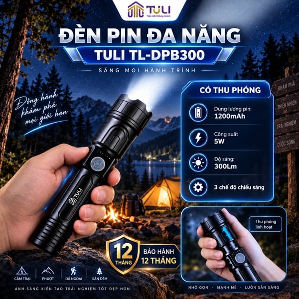 Đèn pin mini TULI TL-DPB300 - 3 chế độ sáng