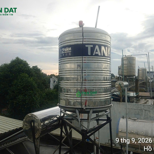 Công trình thực tế giao lắp đặt bồn nước inox Tân Á 1000L đứng tại Phường Tân Chánh Hiệp