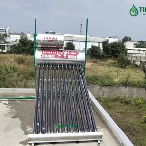 Công trình giao lắp đặt máy NLMT Đại Thành kèm bình nước phụ Tiến Đạt - Hệ thống được bố trí hợp lý, lắp đặt chắc chắn giúp tối ưu hiệu quả