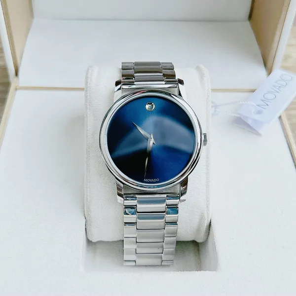 MOVADO CLASSIC MUSEUM QUARTZ NAVY 39MM