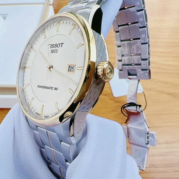 Cặp đôi Tissot Luxury Powermatic 80 Demi Gold T086.407.22.261.00 (T0864072226100)