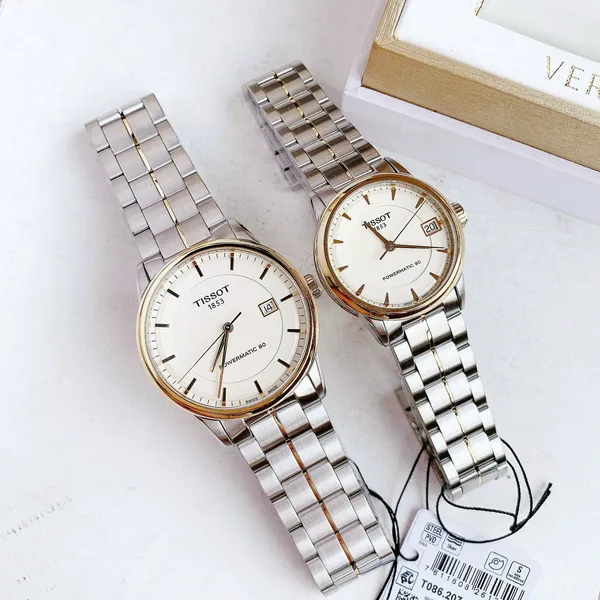 Cặp đôi Tissot Luxury Powermatic 80 Demi Gold T086.407.22.261.00 (T0864072226100)