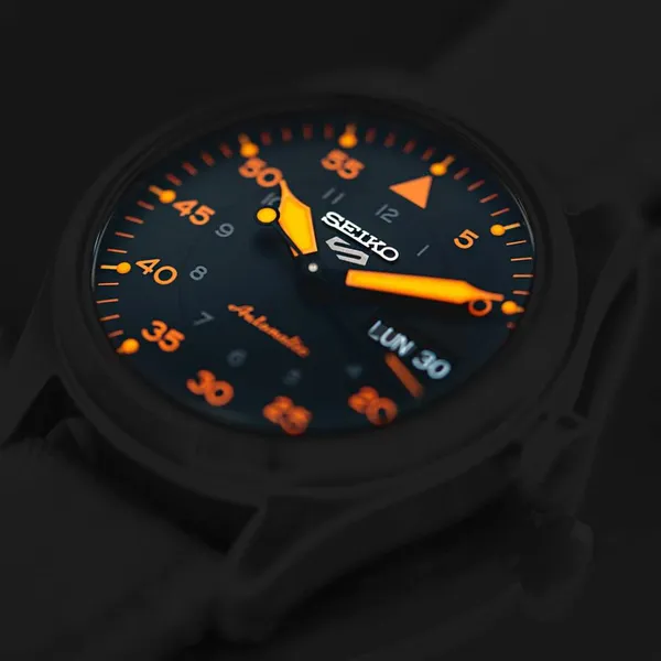 Seiko 5 Mens Black/Orange Sports Watch ( SRPH33K1 )  ( SRPH33K )