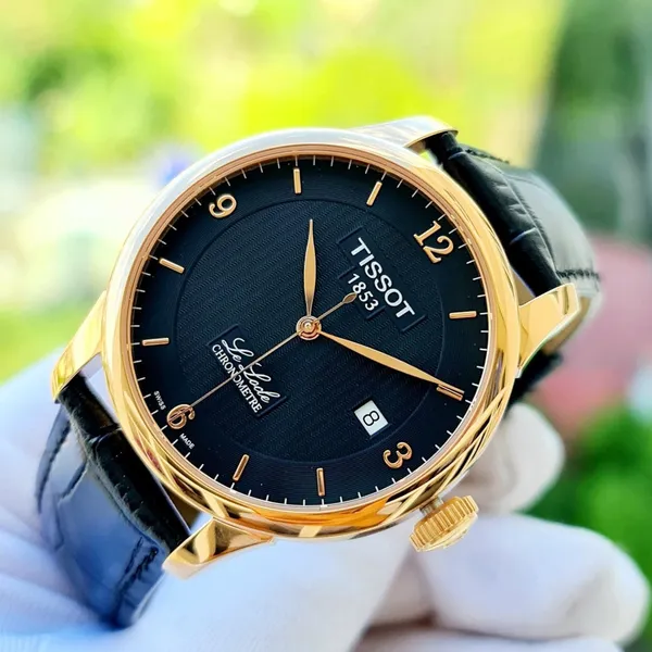 TISSOT LE LOCLE AUTOMATIC COSC CHRONOMETER BLACK DIAL BLACK LEATHER MEN'S WATCH  T006.408.36.057.00