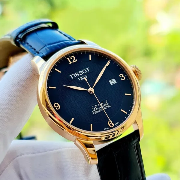 TISSOT LE LOCLE AUTOMATIC COSC CHRONOMETER BLACK DIAL BLACK LEATHER MEN'S WATCH  T006.408.36.057.00