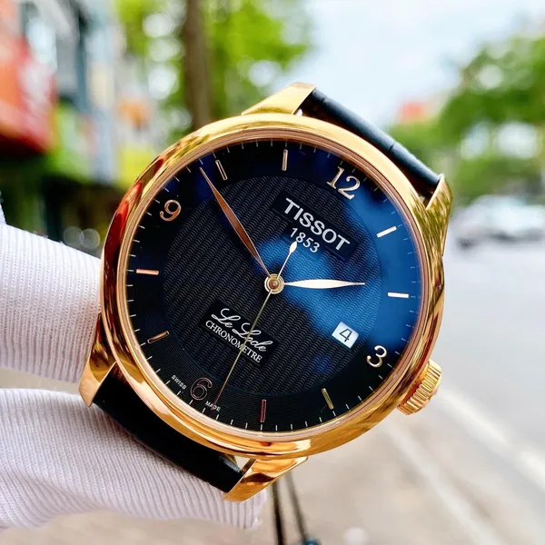 TISSOT LE LOCLE AUTOMATIC COSC CHRONOMETER BLACK DIAL BLACK LEATHER MEN'S WATCH  T006.408.36.057.00