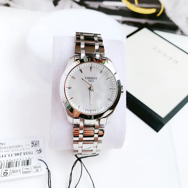TISSOT COUTURIER MOP DIAL STAINLESS STEEL LADIES WATCH T035.246.11.111.00
