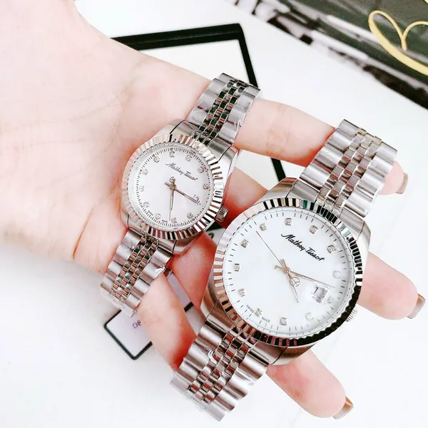 Cặp đôi đồng hồ Mathey Tissot D810AI và H710AI màu bạc