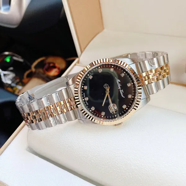 Cặp đôi đồng hồ Mathey Tissot D810BN H710BN màu demi gold