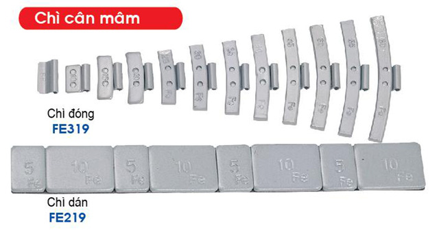 chì cân mâm xe ô tô