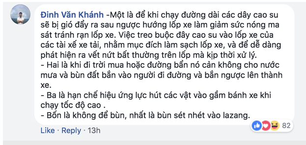 Vì sao bó dây chun lại được treo gần lốp xe tải?