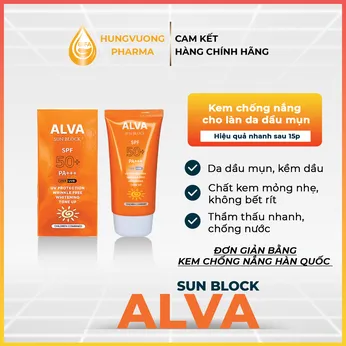 KEM CHỐNG NẮNG CHO DA DẦU MỤN ALVA WHITENING SUN BLOCK/SPF50+ PA +++