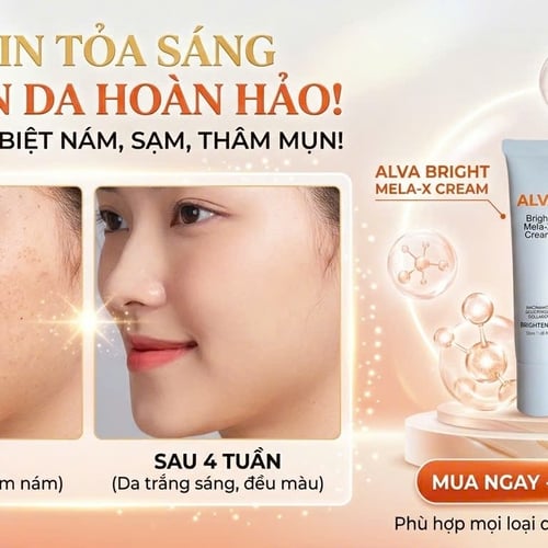 Kem Dưỡng Trắng Sáng Da Mờ Nám Alva Bright Mela-x Cream Hàn Quốc