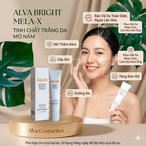 Kem Dưỡng Trắng Sáng Da Mờ Nám Alva Bright Mela-x Cream Hàn Quốc