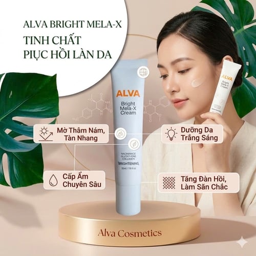 Kem Dưỡng Trắng Sáng Da Mờ Nám Alva Bright Mela-x Cream Hàn Quốc