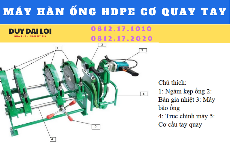 máy hàn ống hdpe cơ quay tay máy hàn ống hdpe cơ quay tay
