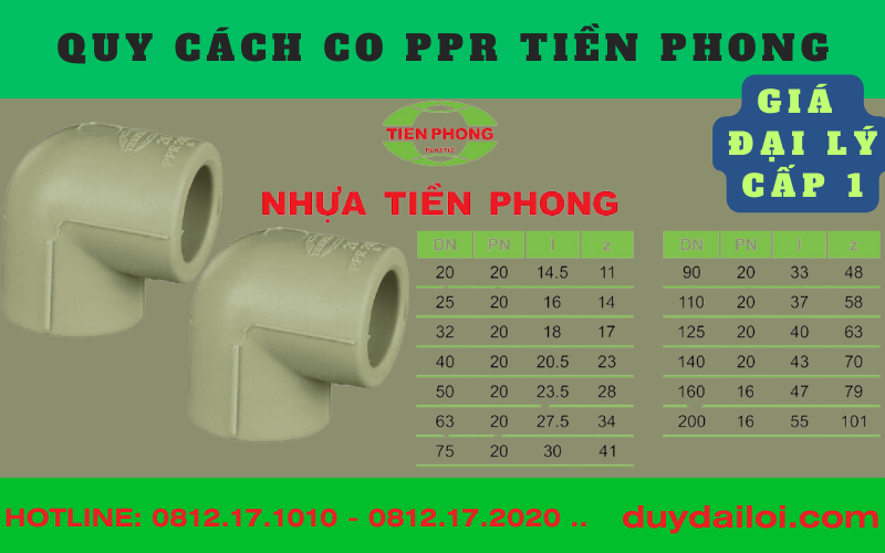 Các quy cách co ppr tiền phong Các quy cách co ppr tiền phong