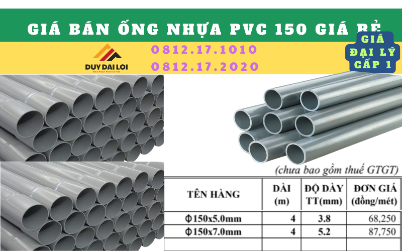 Ống nhựa PVC D150 giá rẻ Ống nhựa PVC D150 giá rẻ