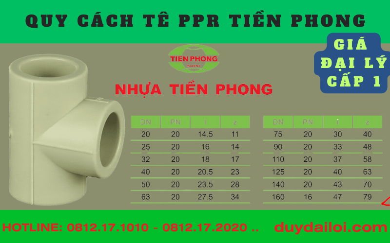 Các quy cách Tê ppr tiền phong Các quy cách Tê ppr tiền phong