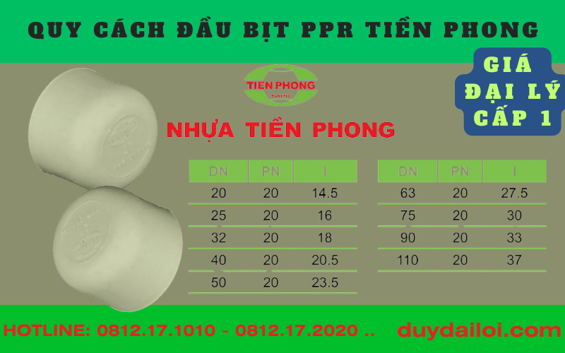 Các quy cách đầu bịt ppr tiền phong Các quy cách đầu bịt ppr tiền phong