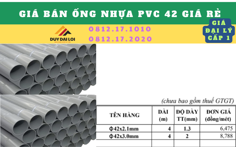 Ống nhựa PVC D42 giá rẻ Ống nhựa PVC D42 giá rẻ