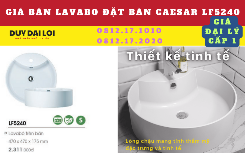 Gía bán lavabo đặt bàn caesar LF5240 Gía bán lavabo đặt bàn caesar LF5240