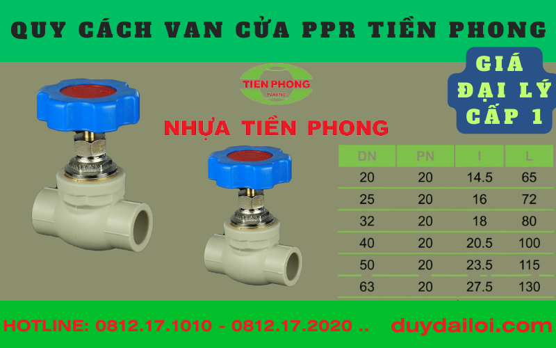 Các quy cách Van cửa ppr tiền phong Các quy cách Van cửa ppr tiền phong