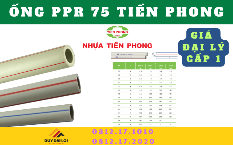 Ống ppr 75 Tiền Phong Ống ppr 75 Tiền Phong
