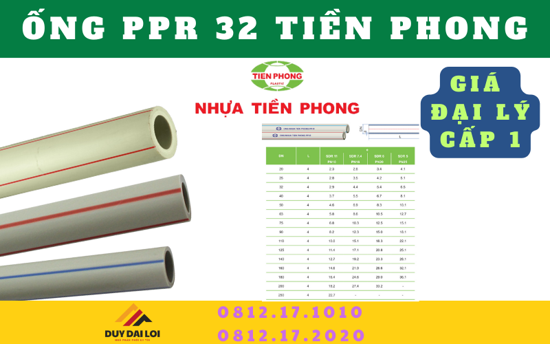 Ống ppr 32Tiền Phong Ống ppr 32Tiền Phong