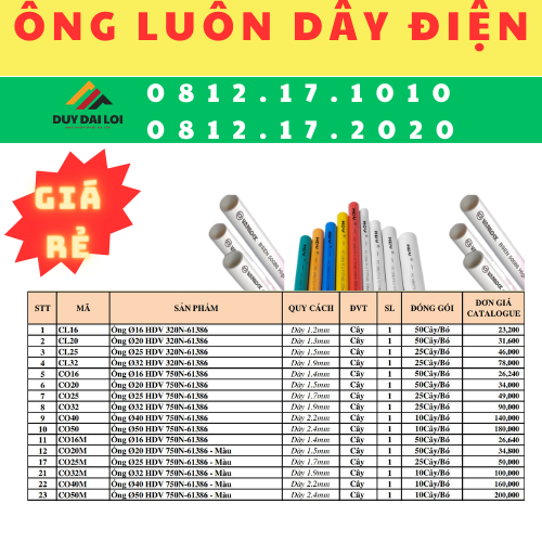 ống luồn dây điện ống luồn dây điện