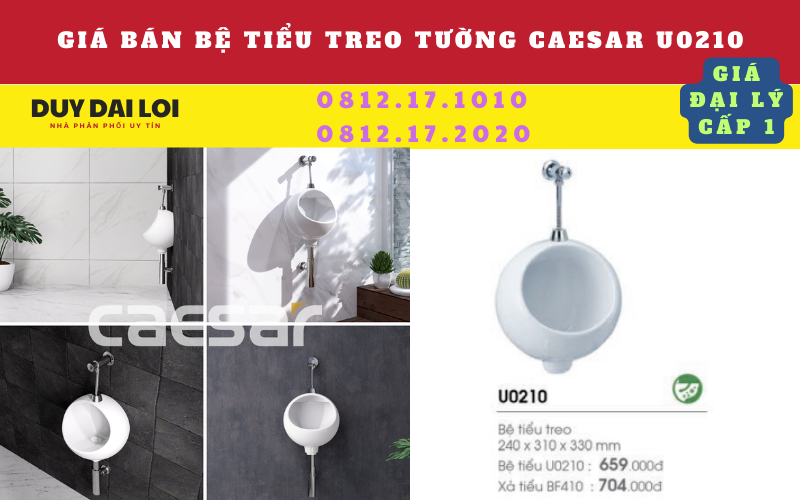 Giá bán bệ tiểu treo caesar U2010 Giá bán bệ tiểu treo caesar U2010