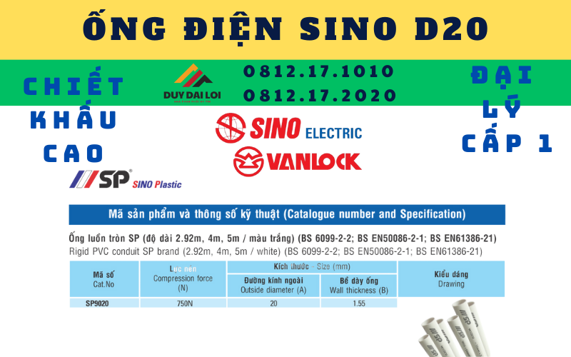 Ống điện Sino D20 Ống điện Sino D20