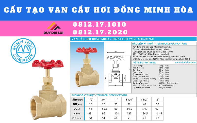 cấu tạo van cầu hơi đồng minh hòa cấu tạo van cầu hơi đồng minh hòa