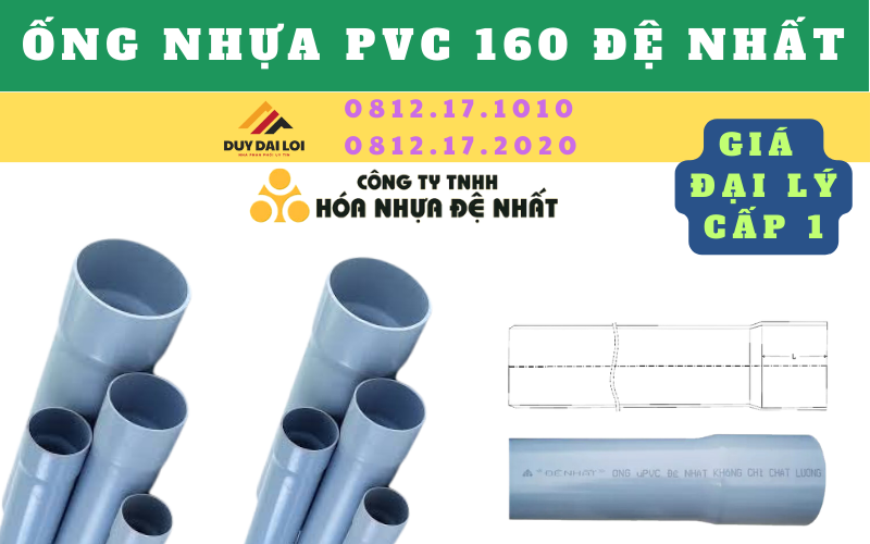 Ống nhựa PVC 160 Đệ Nhất Ống nhựa PVC 160 Đệ Nhất