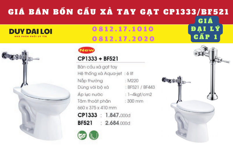 Gía ban bồn cầu xả gạt tay CP1333/BF521 Gía ban bồn cầu xả gạt tay CP1333/BF521