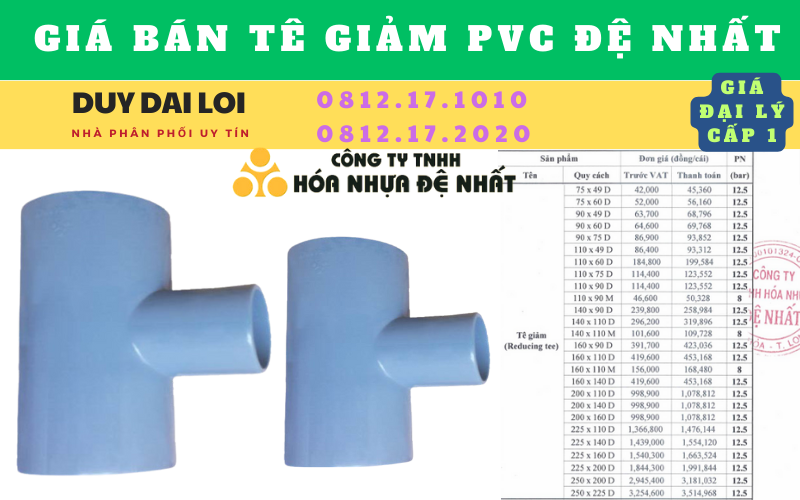 Gía bán Tê pvc đệ nhất Gía bán Tê pvc đệ nhất