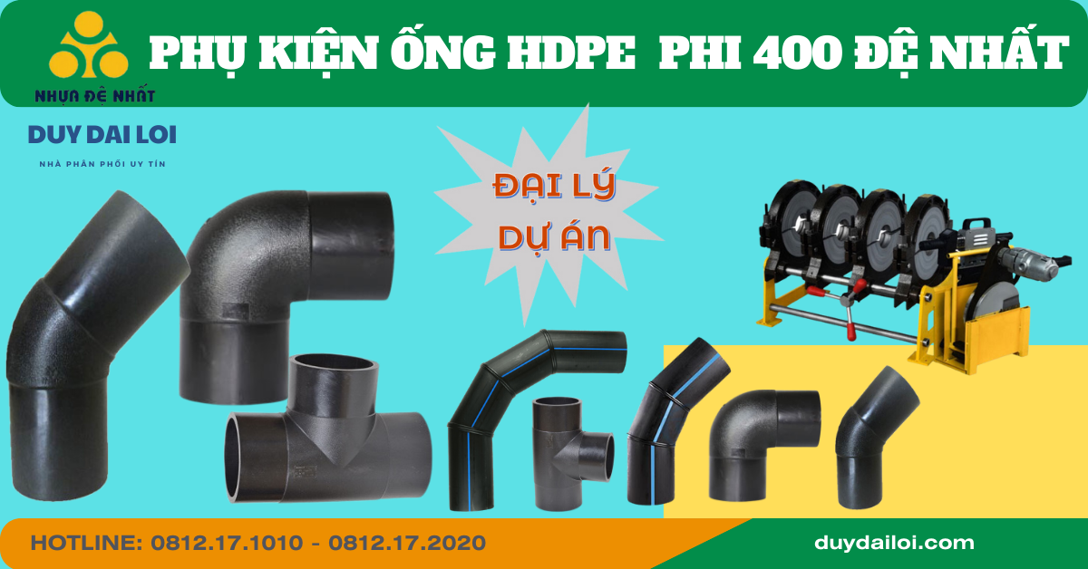 Phụ kiện ống hdpe phi 400 Đệ Nhất  Phụ kiện ống hdpe phi 400 Đệ Nhất