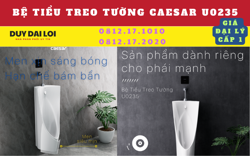Bệ tiểu treo caesar U0235 Bệ tiểu treo caesar U0235