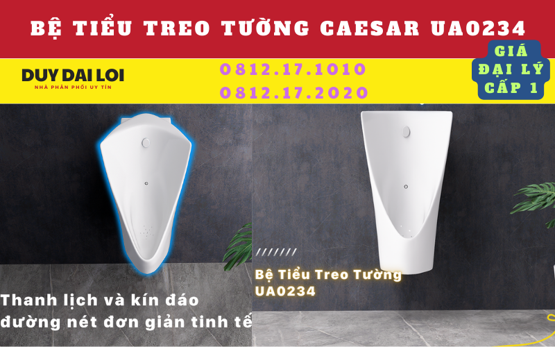 Bệ tiểu treo caesar UA0234 Bệ tiểu treo caesar UA0234