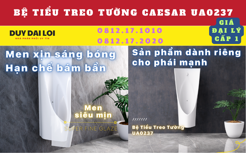 bệ tiểu treo caesar UA0237 bệ tiểu treo caesar UA0237