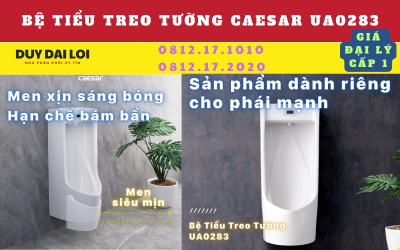 bệ tiểu treo caesar UA0283 bệ tiểu treo caesar UA0283