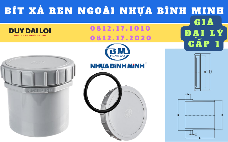 bít xả ren ngoài nhựa pvc bình minh bít xả ren ngoài nhựa pvc bình minh