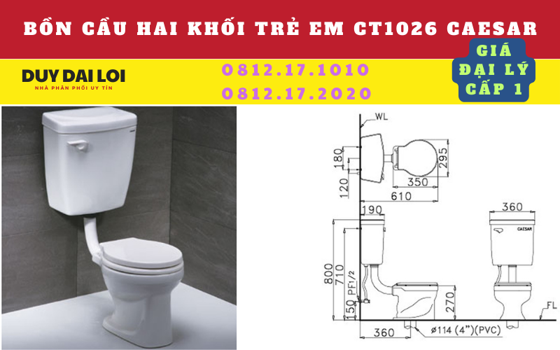 Bồn cầu hai khối CT 1026 caesar Bồn cầu hai khối CT 1026 caesar