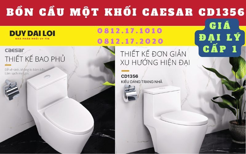 Bồn cầu một khối caesar cd1356 Bồn cầu một khối caesar cd1356