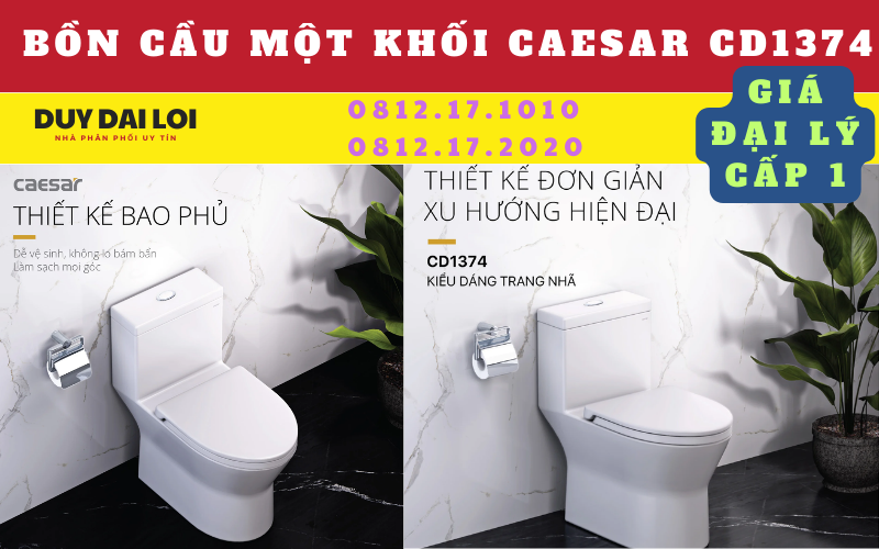 Bồn cầu một khối cd 1374 caesar Bồn cầu một khối cd 1374 caesar